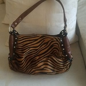 Kate Landry cowhide studded shoulder bag